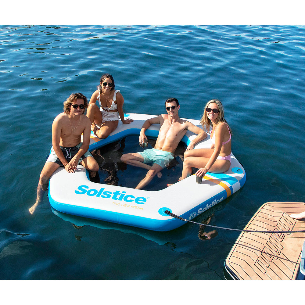 Solstice Watersports 38150 8'6" Hex Mesh Dock - Floating Platform for Water Activities