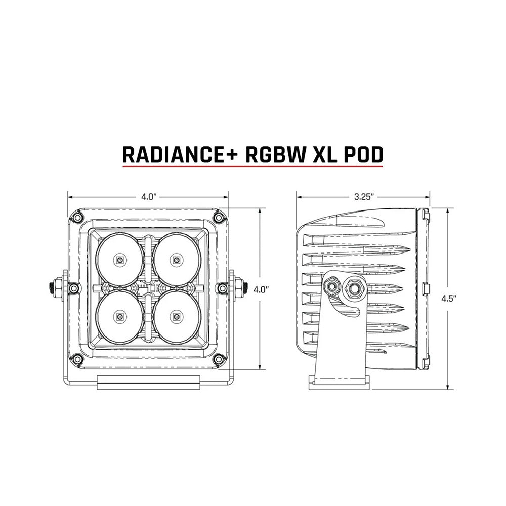 Rigid Industries 322053 XL Radiance+ RGBW Pod Lights Pair