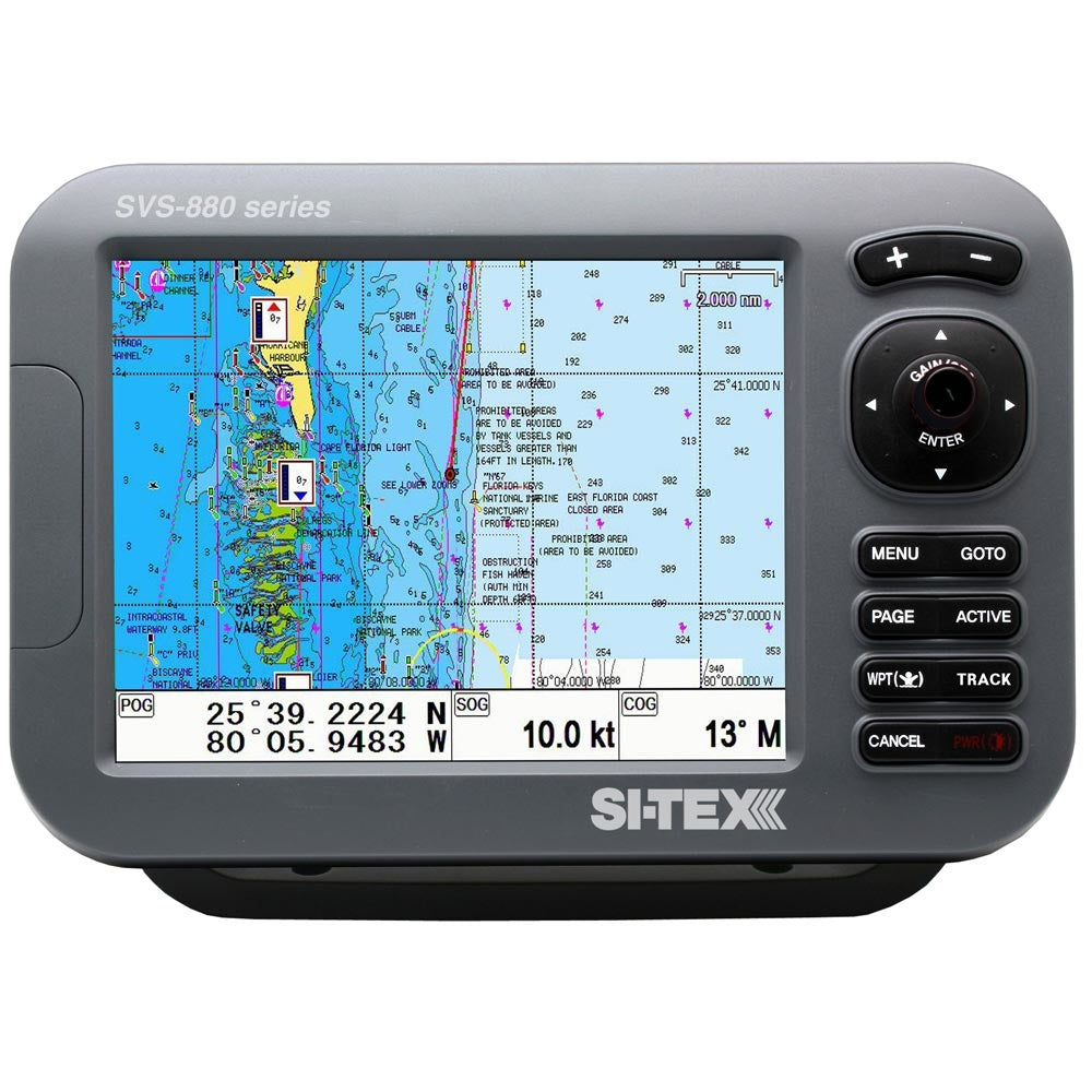 Si-Tex SVS-880CE+ 8" Chartplotter System with Color LCD, GPS Antenna & C-MAP 4D Card Image 1