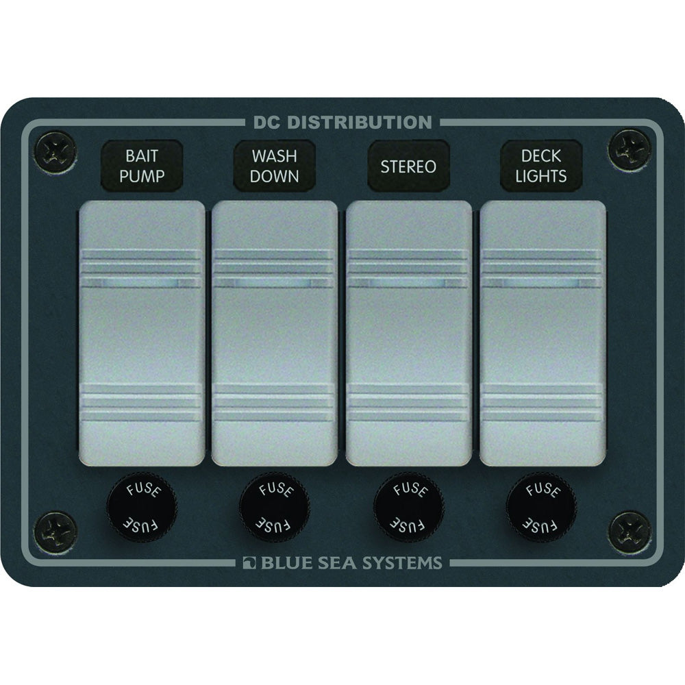 Blue Sea Systems 8262 Waterproof Panel 4 Position Slate Grey Image 1
