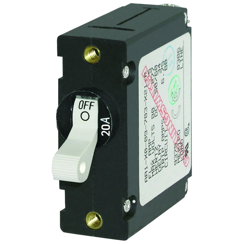 Blue Sea Systems 7214 Ac/Dc Single Pole Magnetic World Circuit Breaker 20Amp Image 1
