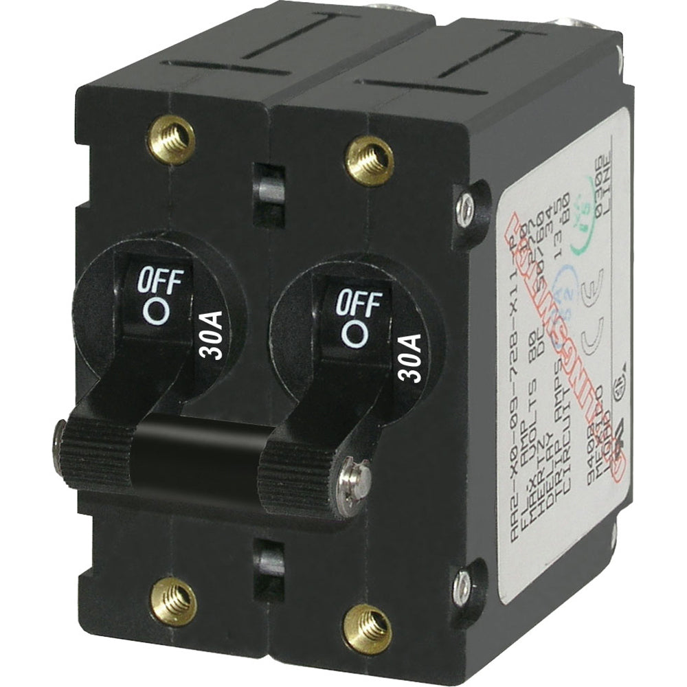 Blue Sea Systems 7237 A-Series Double Pole Toggle 30A Black Image 1