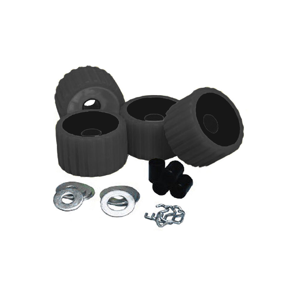 C.E. Smith 29210 Ribbed Roller Replacement Kit 4 Pack Black Image 1