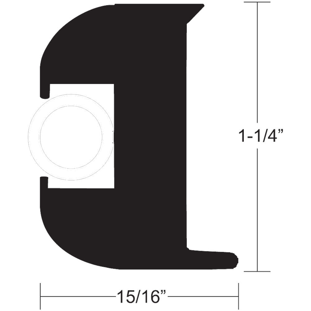 Taco Marine V11-3447Bwk50-2 Flex Vinyl Rub Rail Kit Black White Insert 50' Image 1