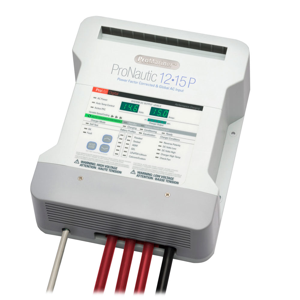 Promariner 63115 Pronautic 1215P 15 Amp Battery Charger 12V 3 Bank 120/240V Image 1