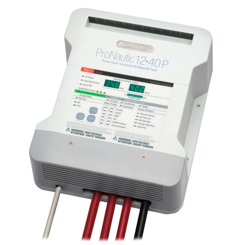 Promariner 63140 Pronautic 1240P 40 Amp Battery Charger 12V 3 Bank 120/240V Image 1