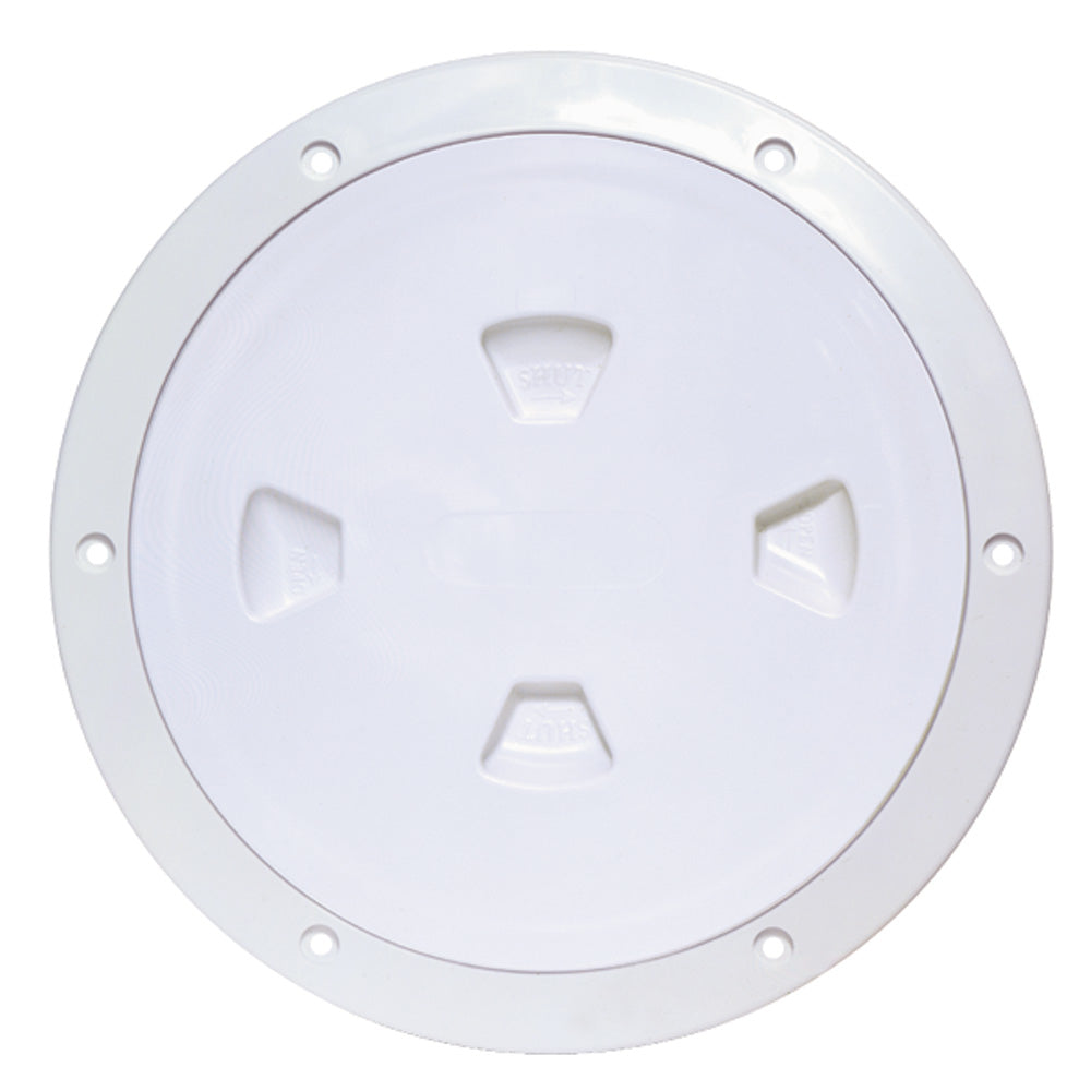 Beckson Marine Dp80-W 8" Smooth Center Screw-Out Deck Plate White Image 1