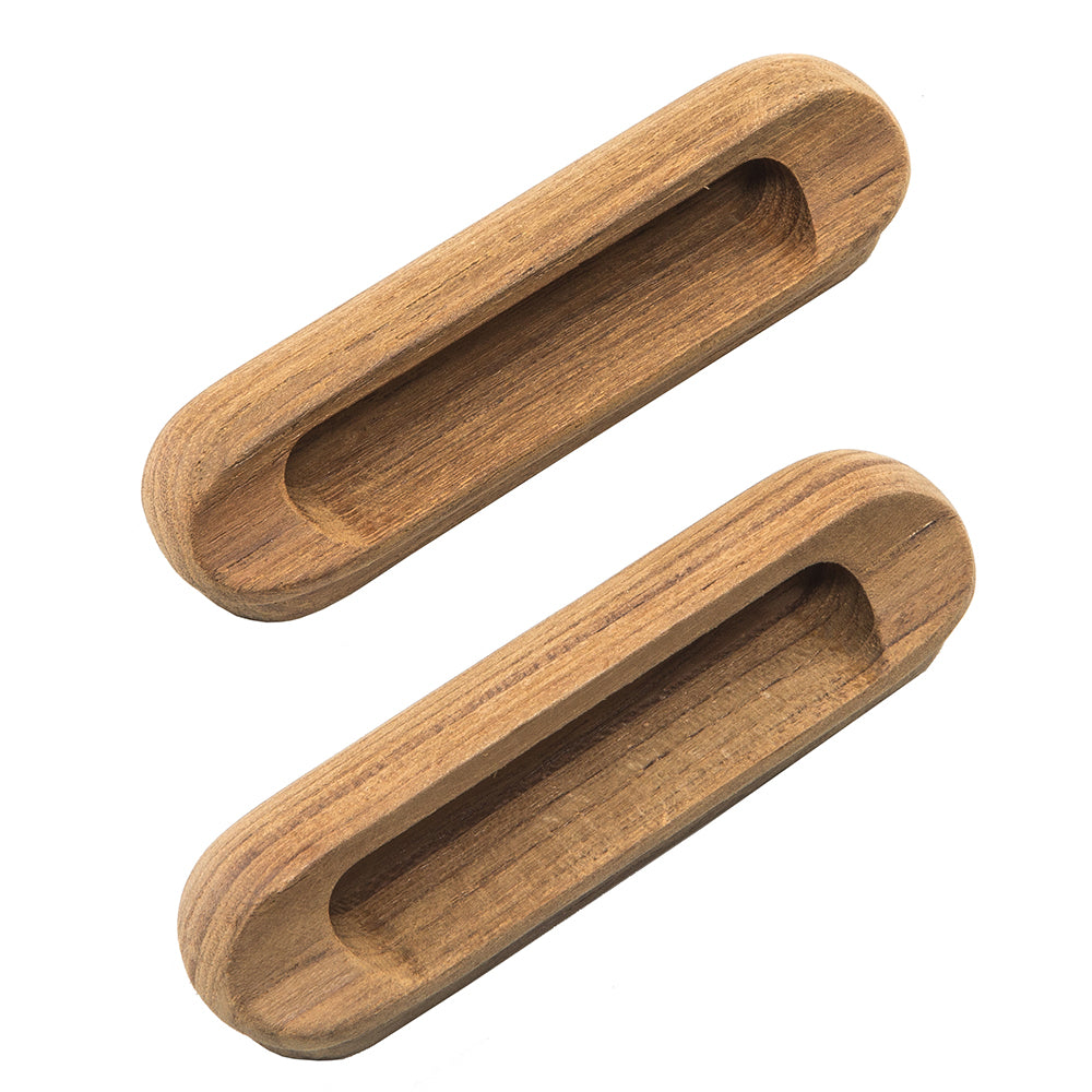 Whitecap 60124-A Teak Oblong Drawer Pull 4-1/16"L 2 Pack Image 1