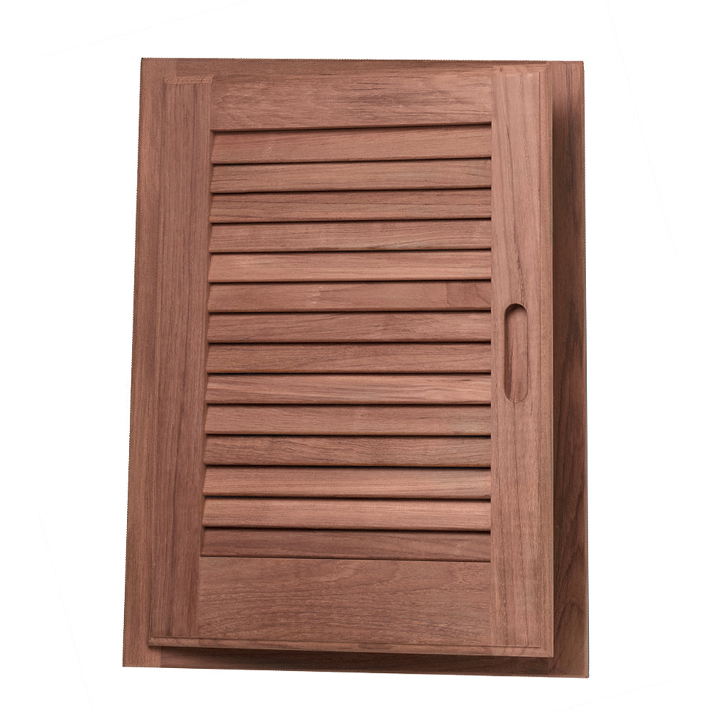 Whitecap 60725 Teak Louvered Door Left Hand 15" X 20"" Image 1