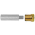 Tecnoseal Tec-E2-C Zinc Pencil with Brass Cap 2.00" Length 0.63" Diameter Image 1