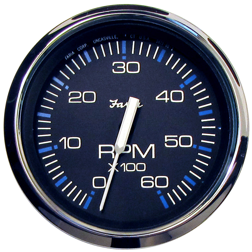 Faria Beede Instruments 33710 Chesapeake Black Ss 4" Tachometer 6 000 Rpm Gas Image 1