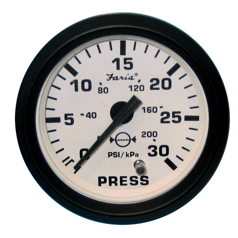 Faria Beede Instruments 12903 Euro White 2" Water Pressure Gauge Kit 30 Psi Image 1