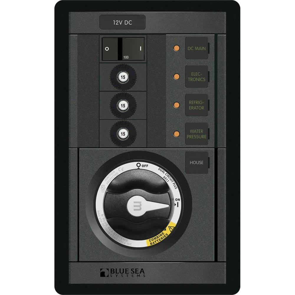 Blue Sea Systems 1408 M-Series Dual Circuit Plus Main 3 Positions Clb Vertical Image 1