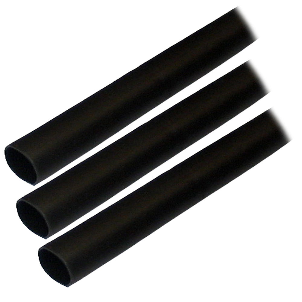 Ancor 305103 Adhesive Lined Heat Shrink Tubing Alt 1/2" X 3" 3-Pack Black Image 1
