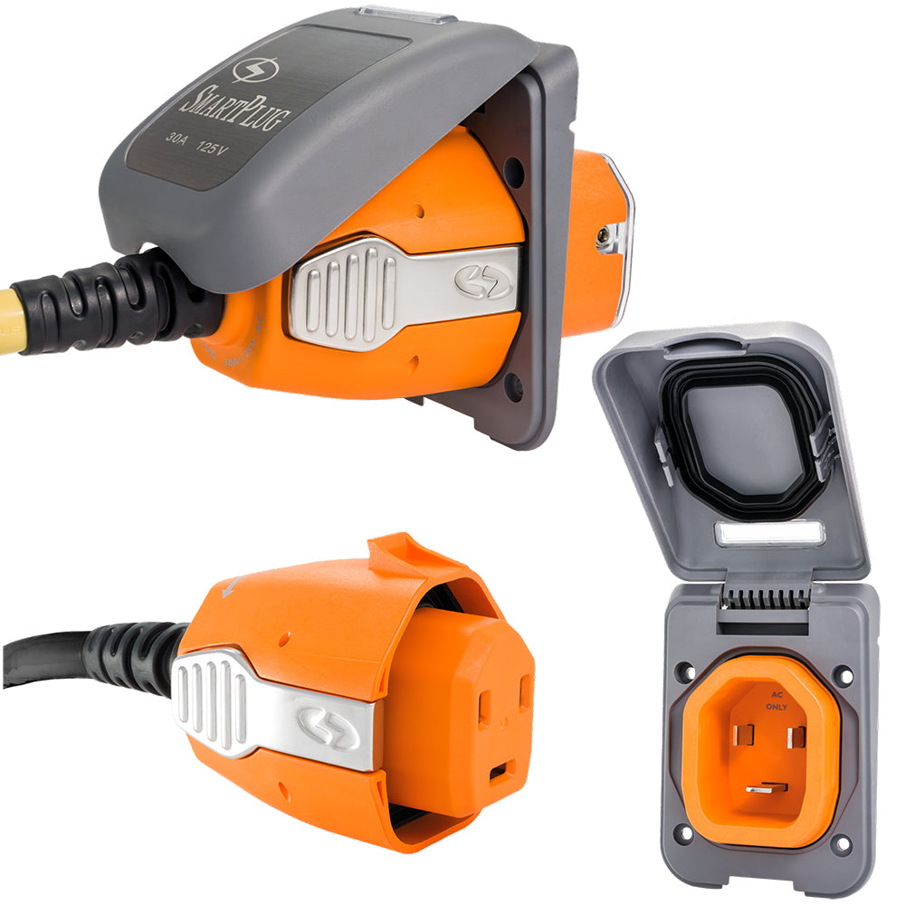 Smartplug B30Assypg 30 Amp Inlet & Female Cord Connector Combo Grey Image 1