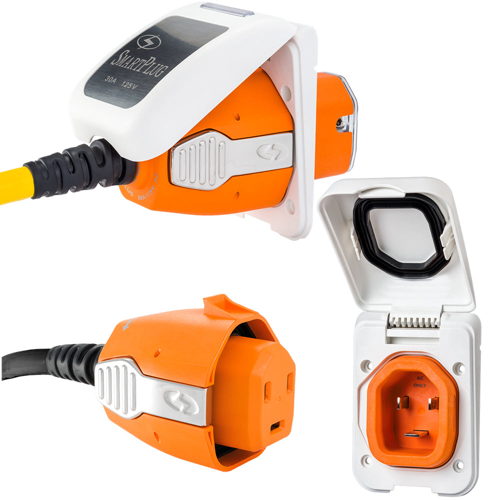 Smartplug B30Assypw 30 Amp Inlet and Female Cord Connector Combo White - Improved Electrical Conductivity Image 1