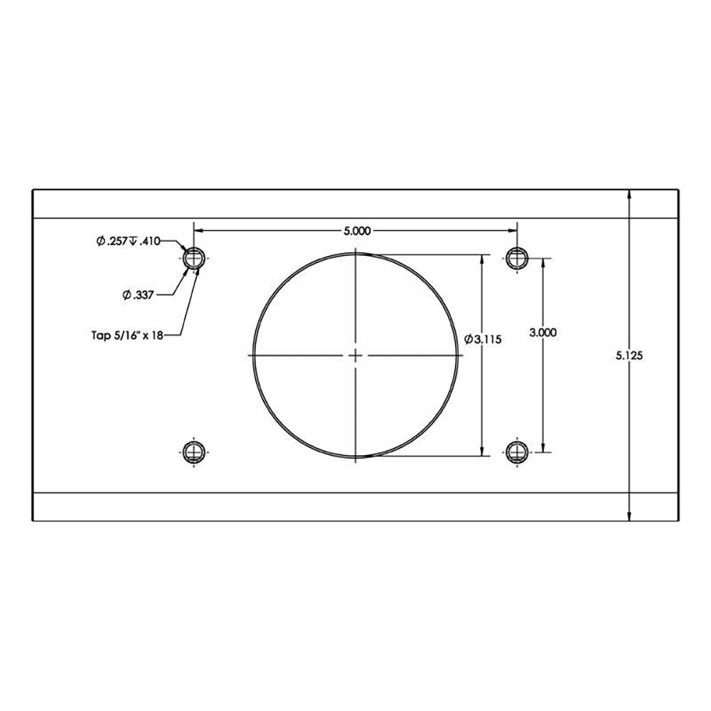 Taco Marine Gse-1939Bsa20 T-Top Extrusion Plate Pre-Drilled