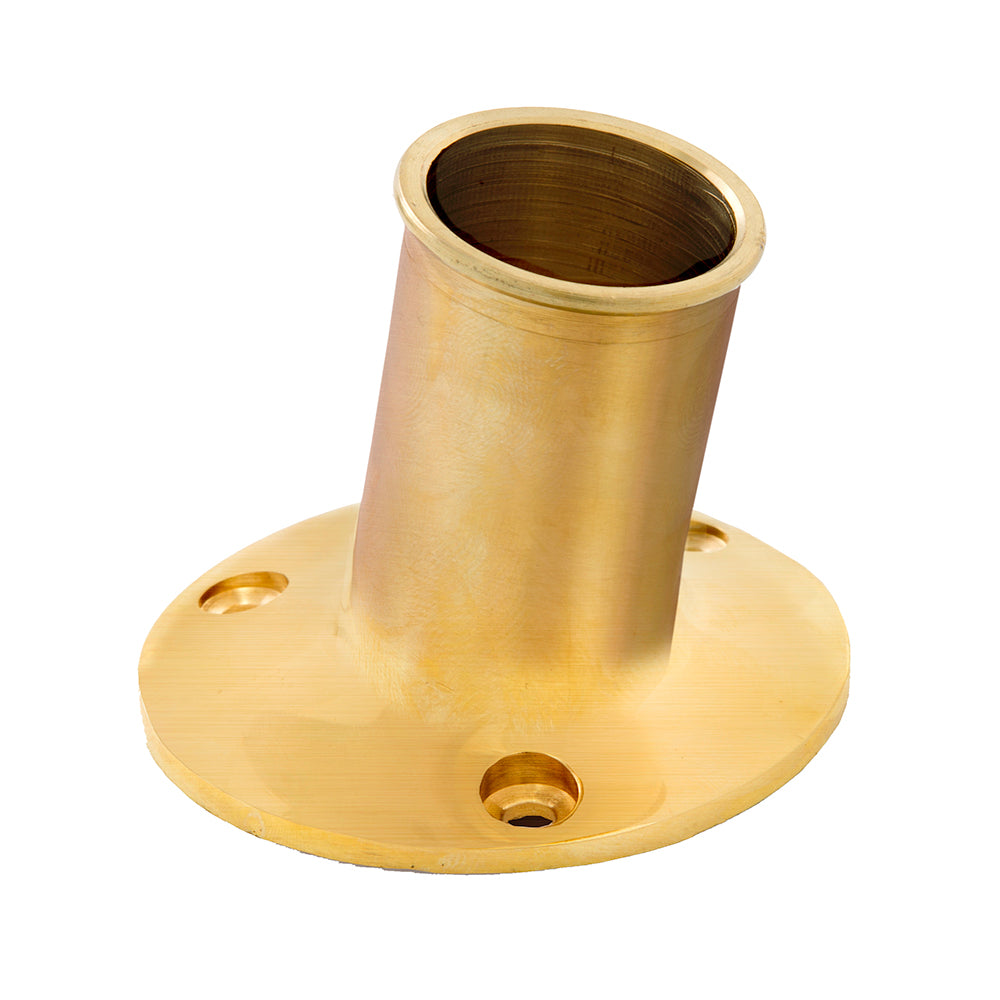 Whitecap S-5002B Top-Mounted Flag Pole Socket Polished Brass 1" Id Image 1
