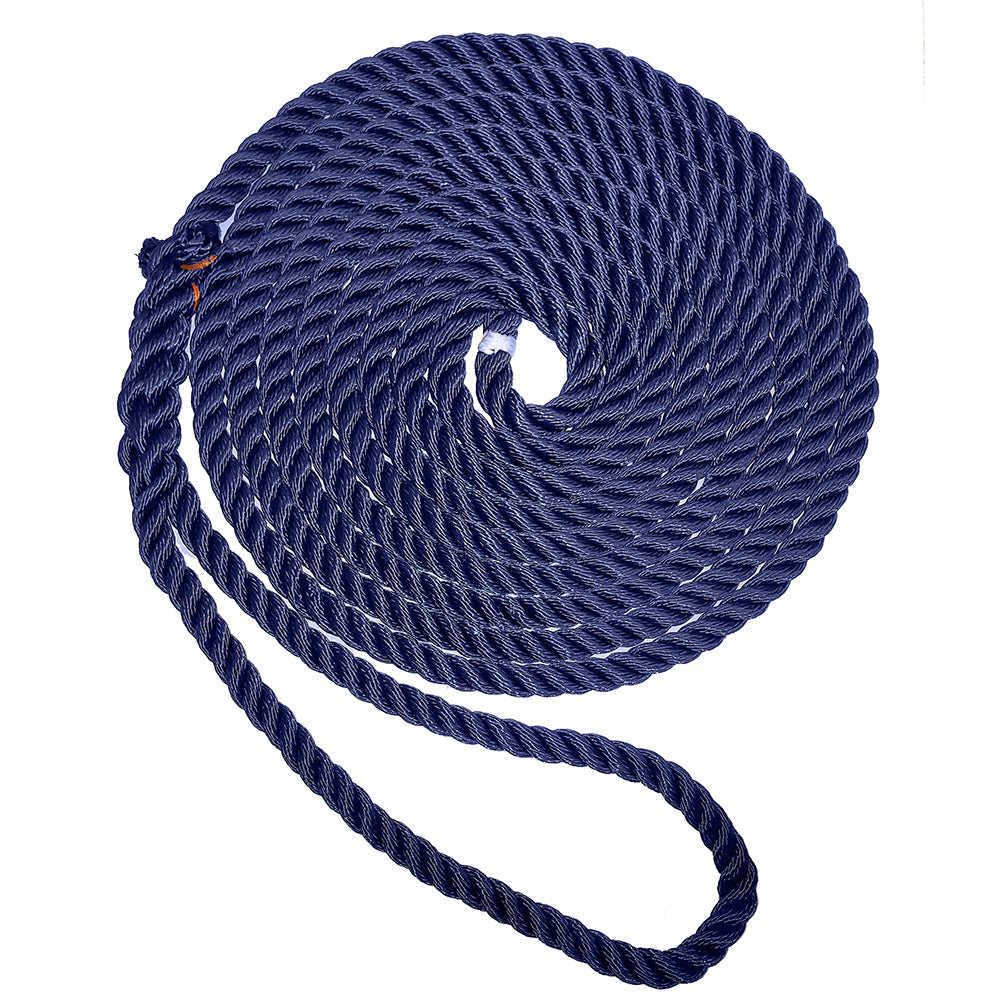 England Ropes C6053-16-00015 1/2" X 15' Nylon Dock Line - Navy Blue Image 1