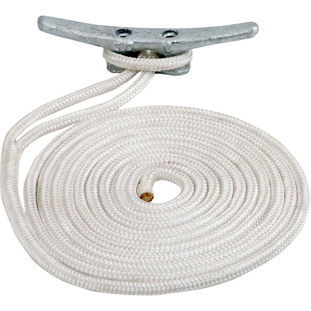 Sea-Dog 302116035Wh-1 Double Braided Nylon Dock Line 5/8" X 35' White Image 1