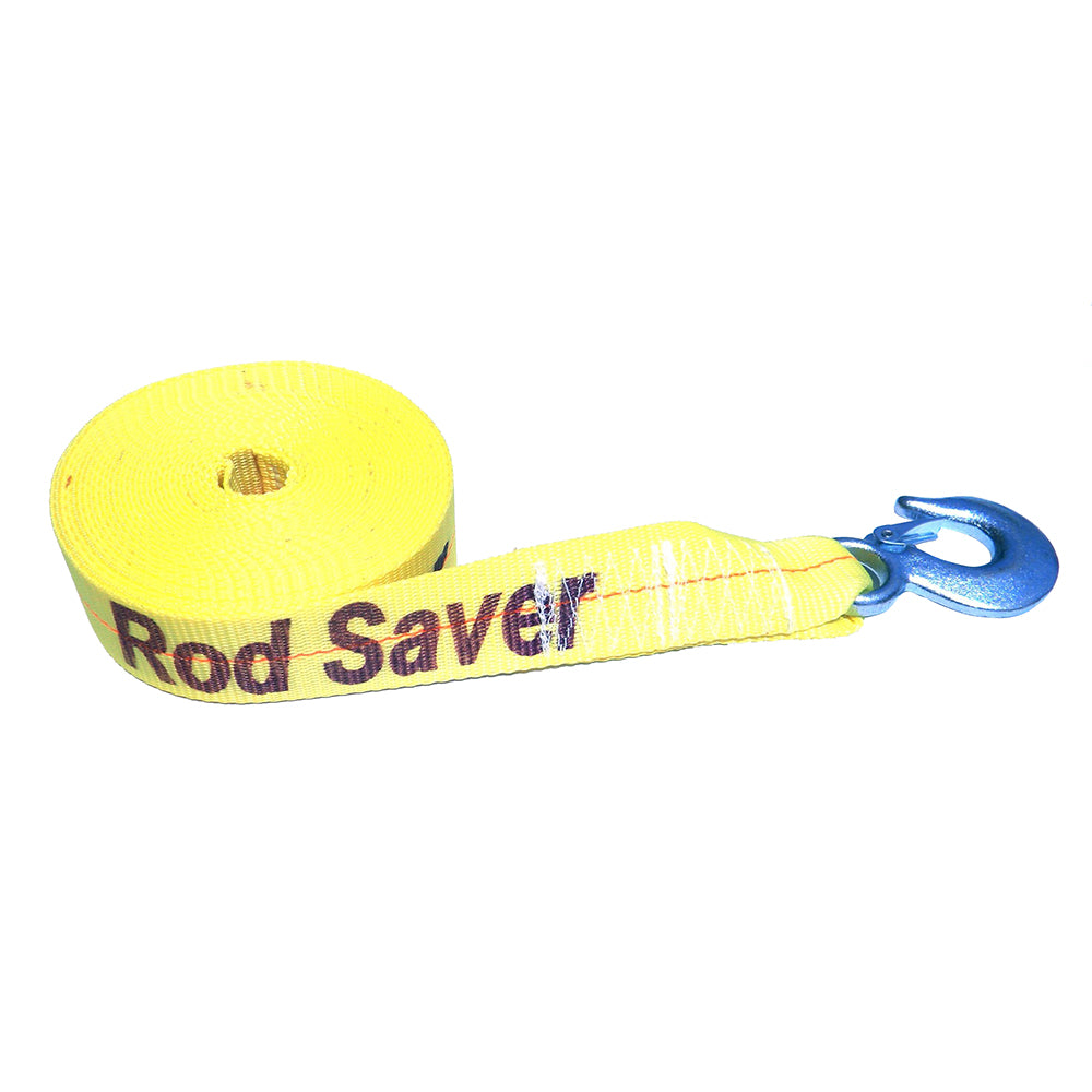 Rod Saver Wsy25 Heavy-Duty Winch Strap Replacement Yellow 2" X 25' Image 1