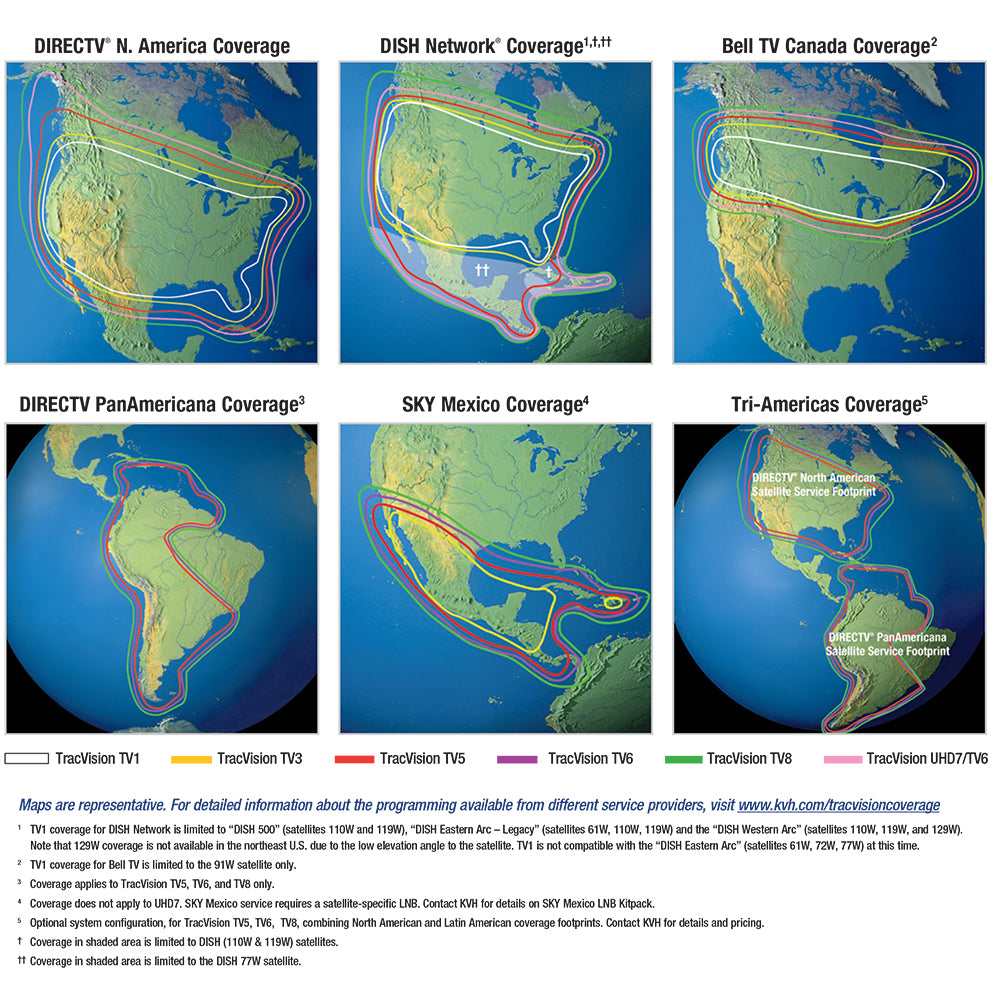 Kvh 01-0423-01Sl Tracvision Uhd7 Directv Hdtv North America