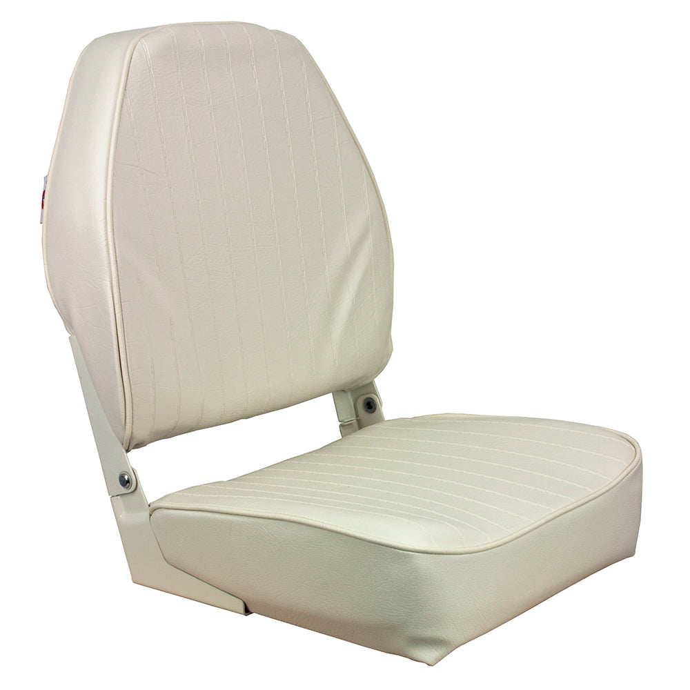 Springfield Marine 1040649 High Back Folding Seat White Image 1