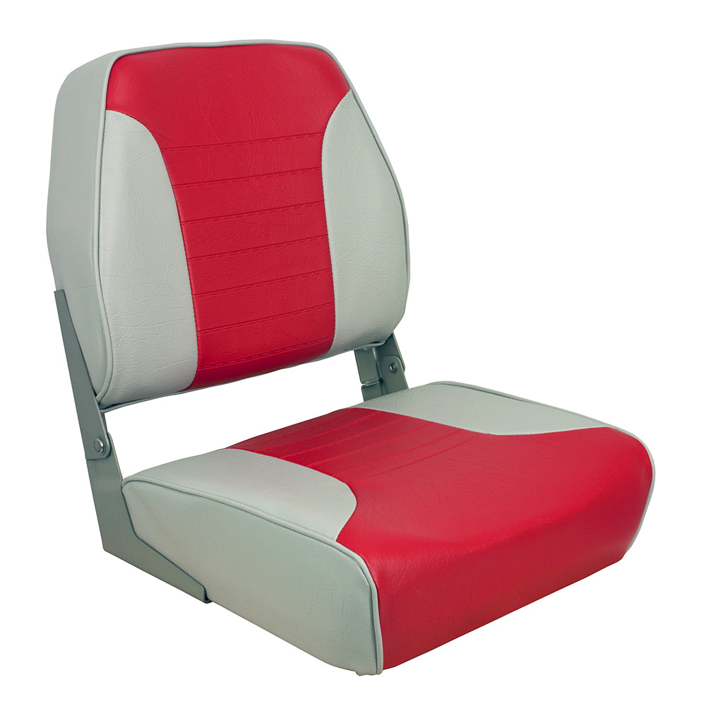Springfield Marine 1040655 Economy Multi-Color Folding Seat Grey/Red Image 1