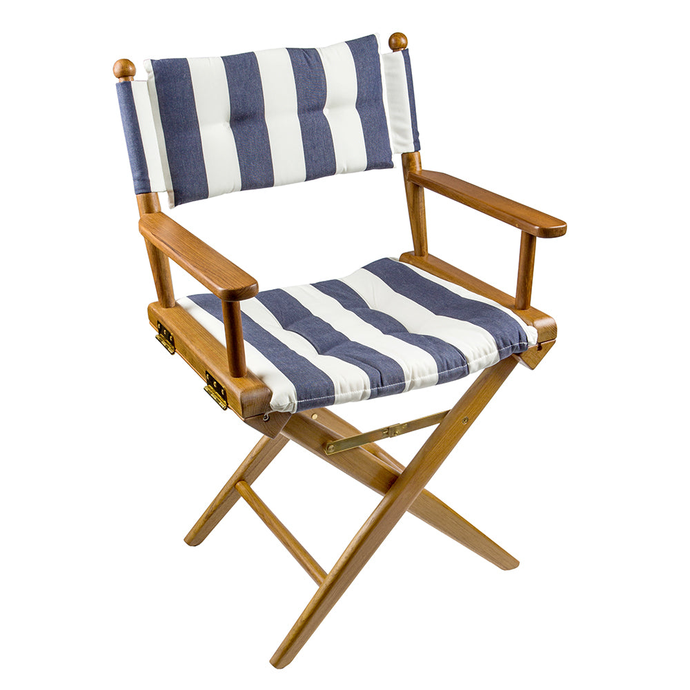 Whitecap 61040 Director'S Chair Navy And White Cushion Teak Image 1