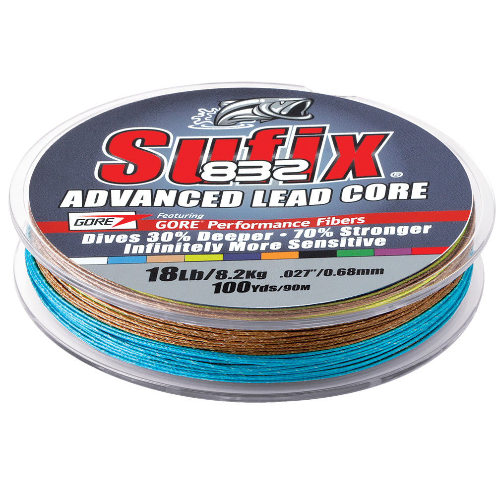 Sufix 658-118Mc 832 Advanced Lead Core 18Lb 10-Color Metered 100 Yds Image 1