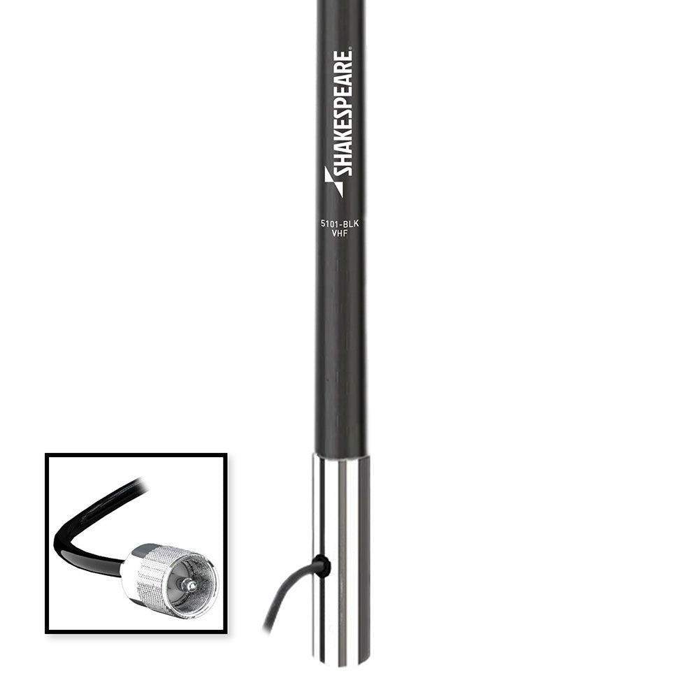 Shakespeare 5101-Blk 5101 Black 8' 6Db Vhf Antenna Chrome Ferrule 15' Rg58