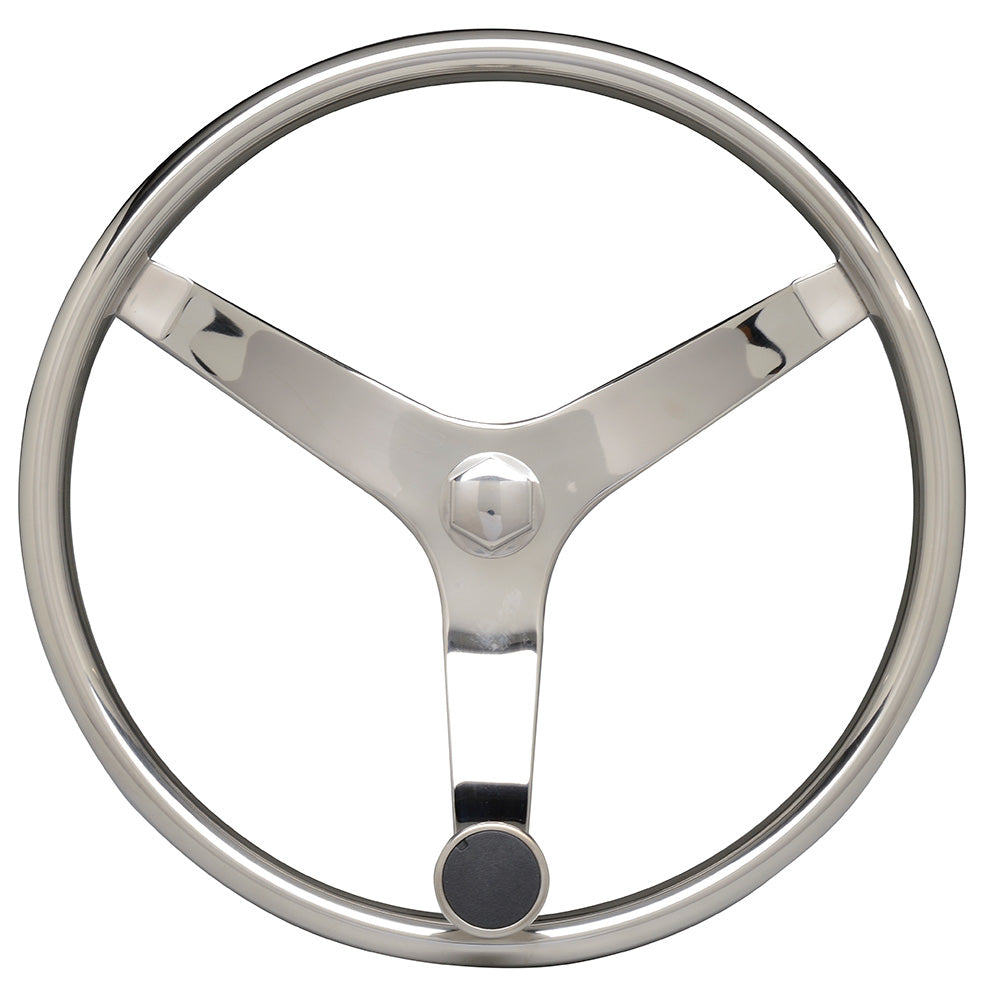 Uflex Usa V46 13.5" Stainless Steel Steering Wheel Speed Knob Image 1