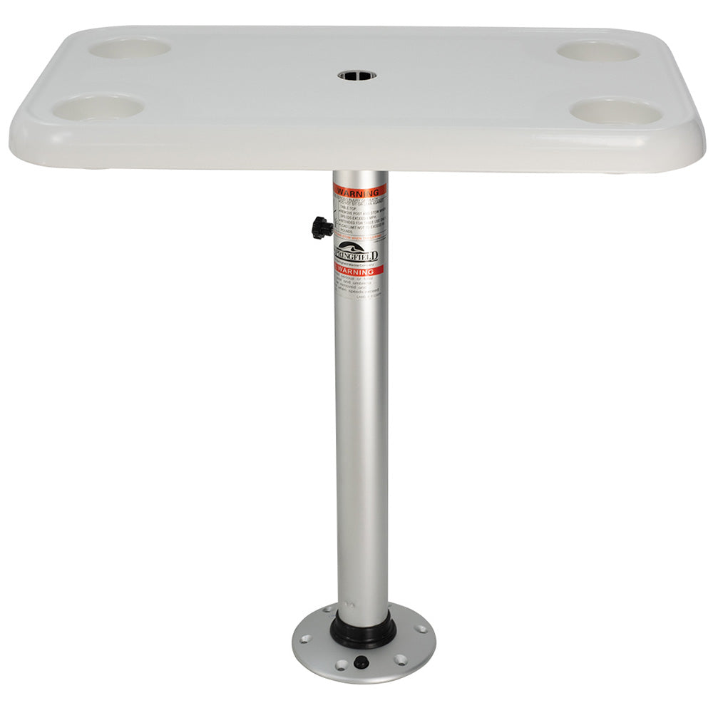 Springfield Marine 1690107 16" X 28" Rectangle Table Package White Thread-Lock Image 1