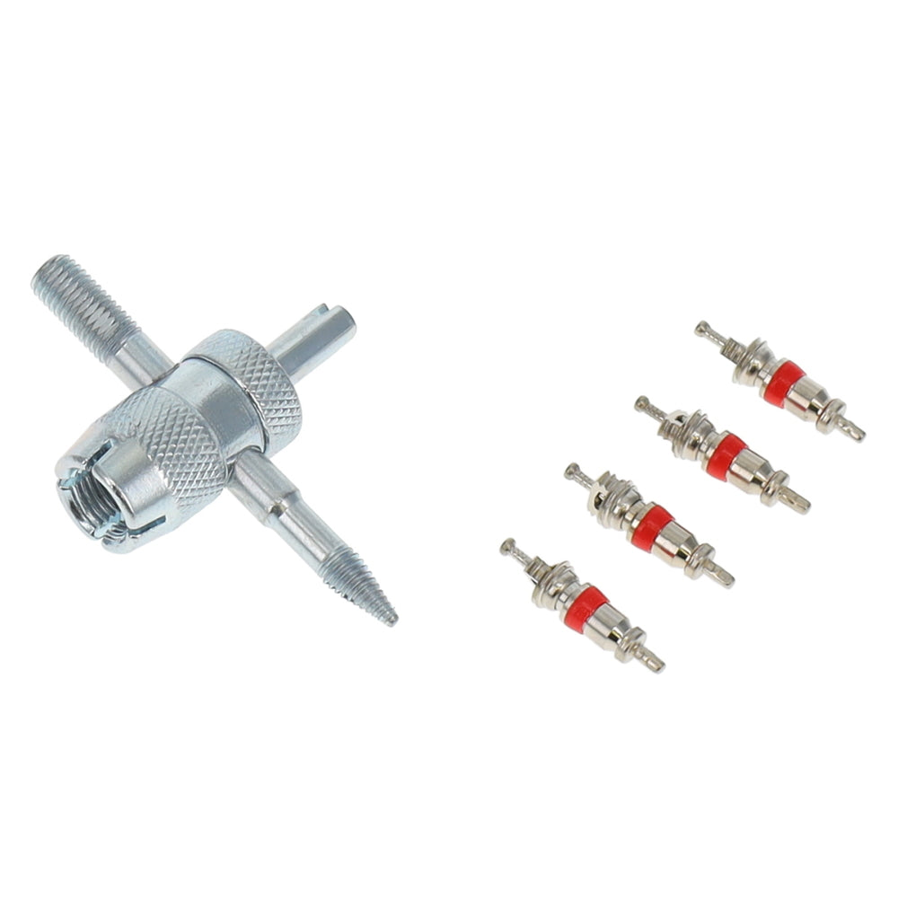 RoadPro 23TR001 4-Way Tire Valve Tool Stem Core Replacement Kit