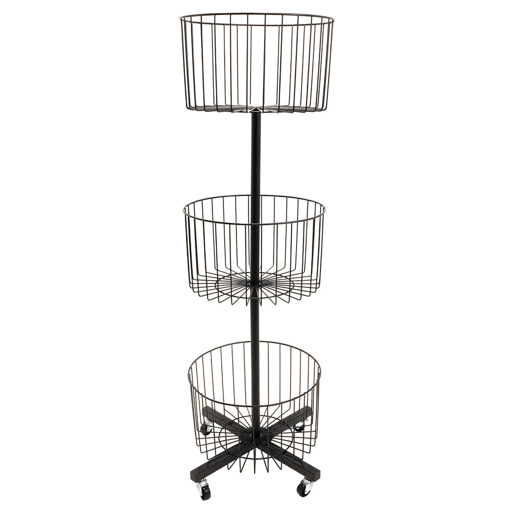 Portfolio 3TBASKETDSP 3-Tier Basket Bin Display - Black Image 1