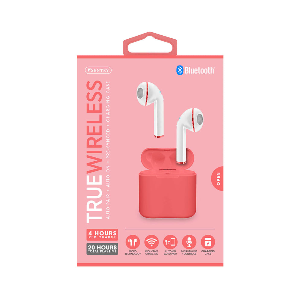 Sentry BT960R Tw Earbuds Charging Case Coral Red