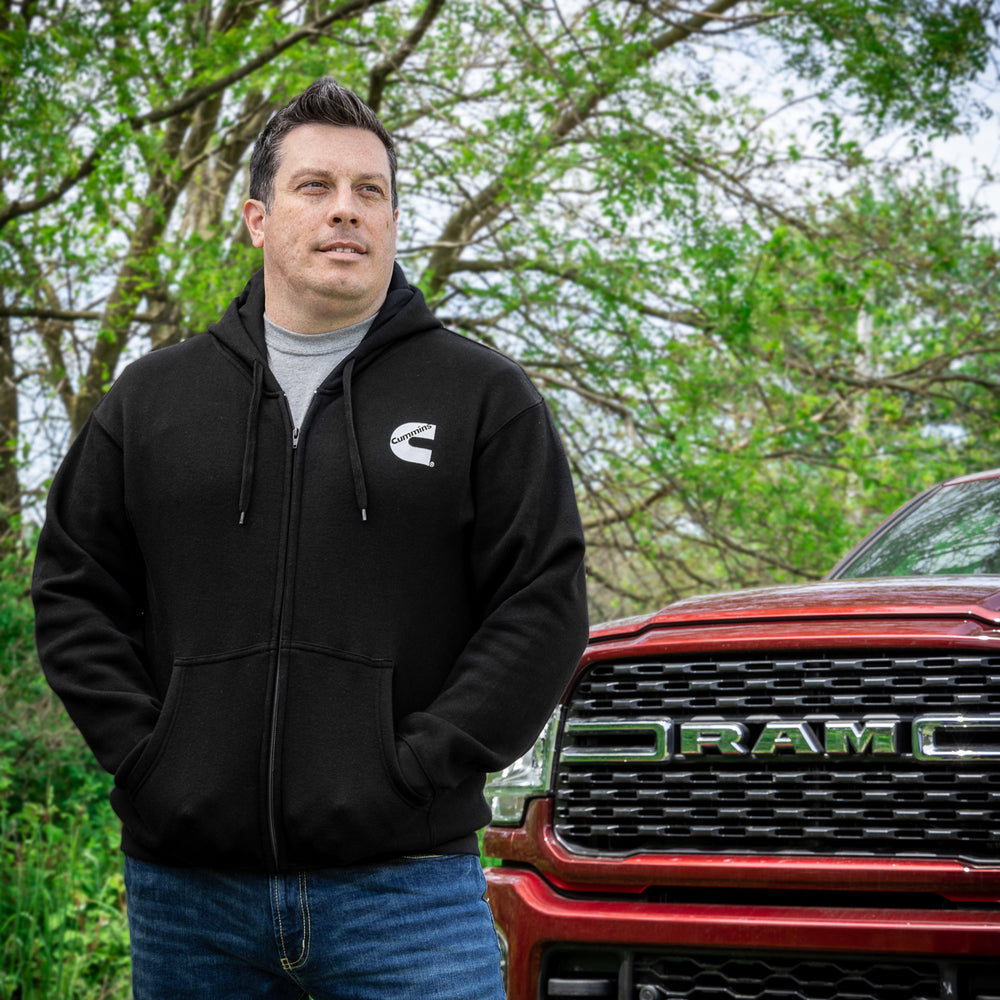 Cummins CMN5011 Unisex Fleece Full Zip Hoodie 100 Percent Cotton Sweatshirt