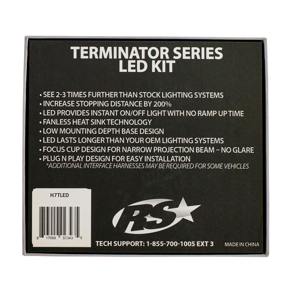 Racesport H7Tled Terminator Series H7 Fan-Less Led Conversion Headlight Kit Pin