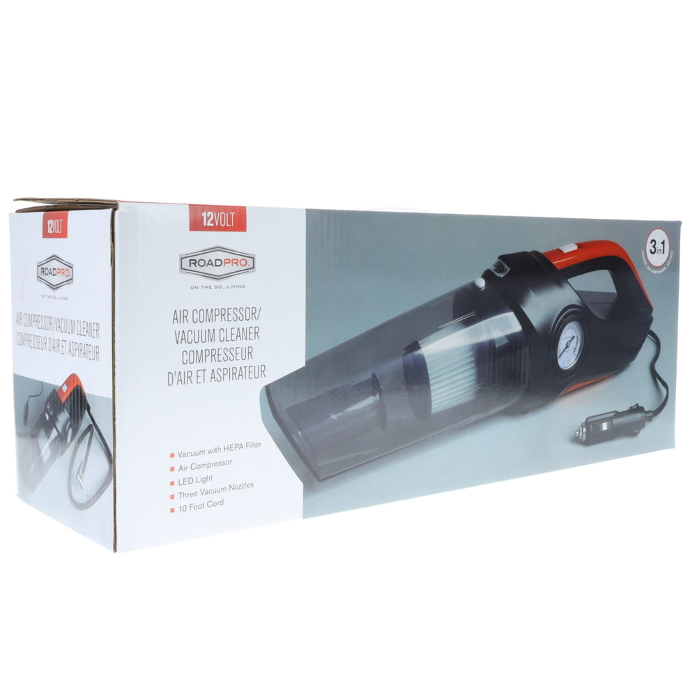 RoadPro RP26224 12V Car Vacuum Tire Inflator Portable Air Pump