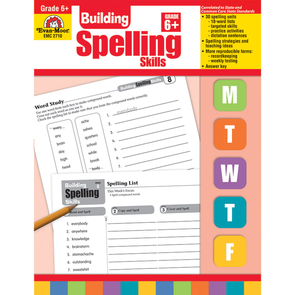 Evan-Moor EMC2710 Grade 6 Building Spelling Skills Teacher's Edition Image 1