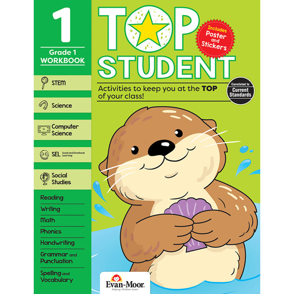 Evan-Moor EMC9321 Grade 1 Top Student Activity Book Image 1