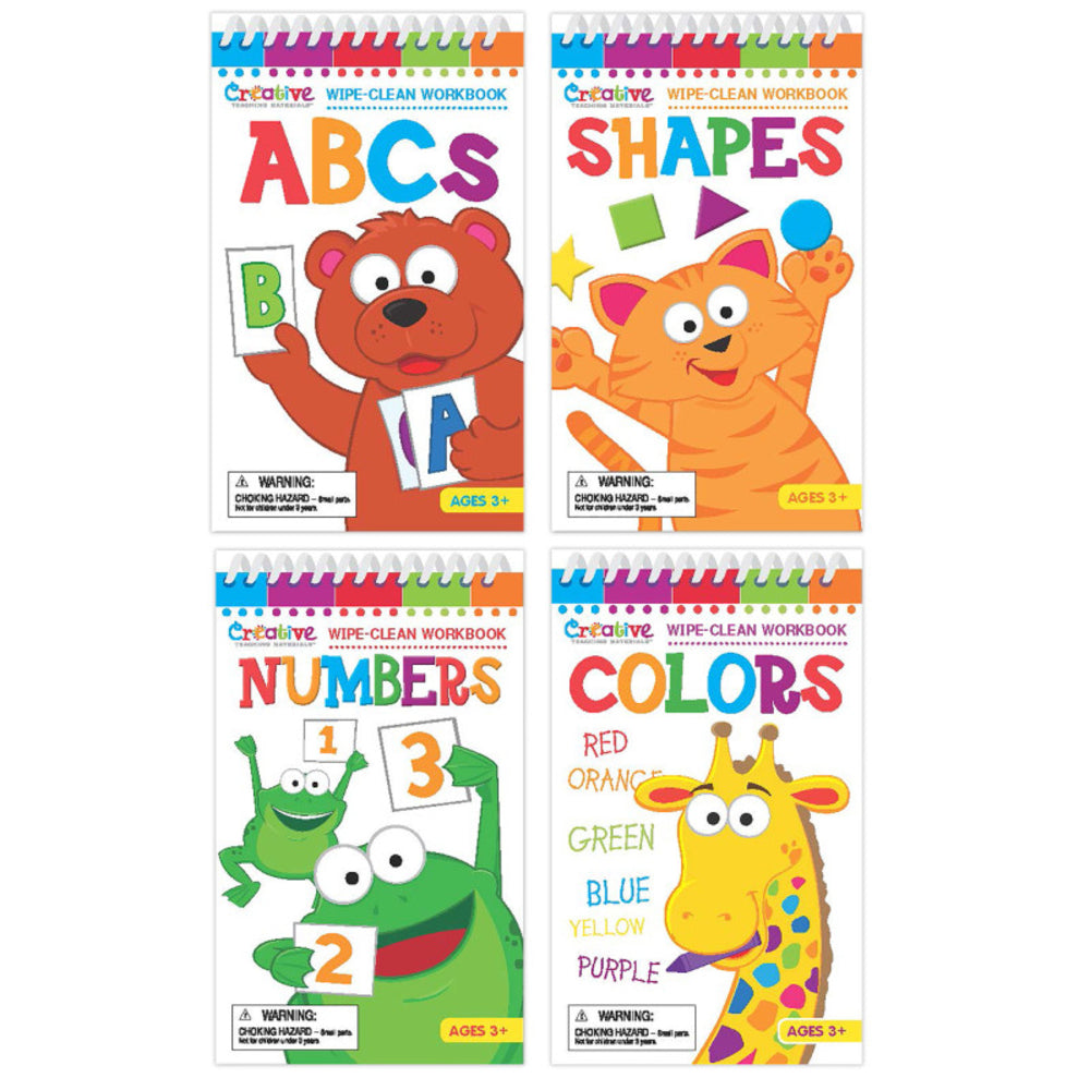 PBS Publishing PBSCTM2016 Wipe Clean Book Set - Shapes, Numbers, Alphabet, Colors Image 1