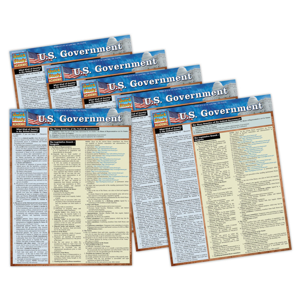 BarCharts Inc. QS-9781423251224 Study Guide U.S. Government by Zachary Courser, PhD Image 1