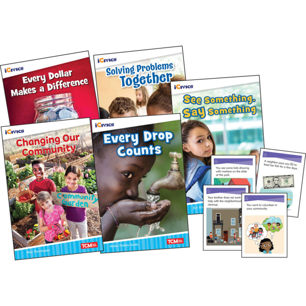 Shell Education SEP131230 iCivics Grade 2: Community and Social Awareness Reading Set Image 1