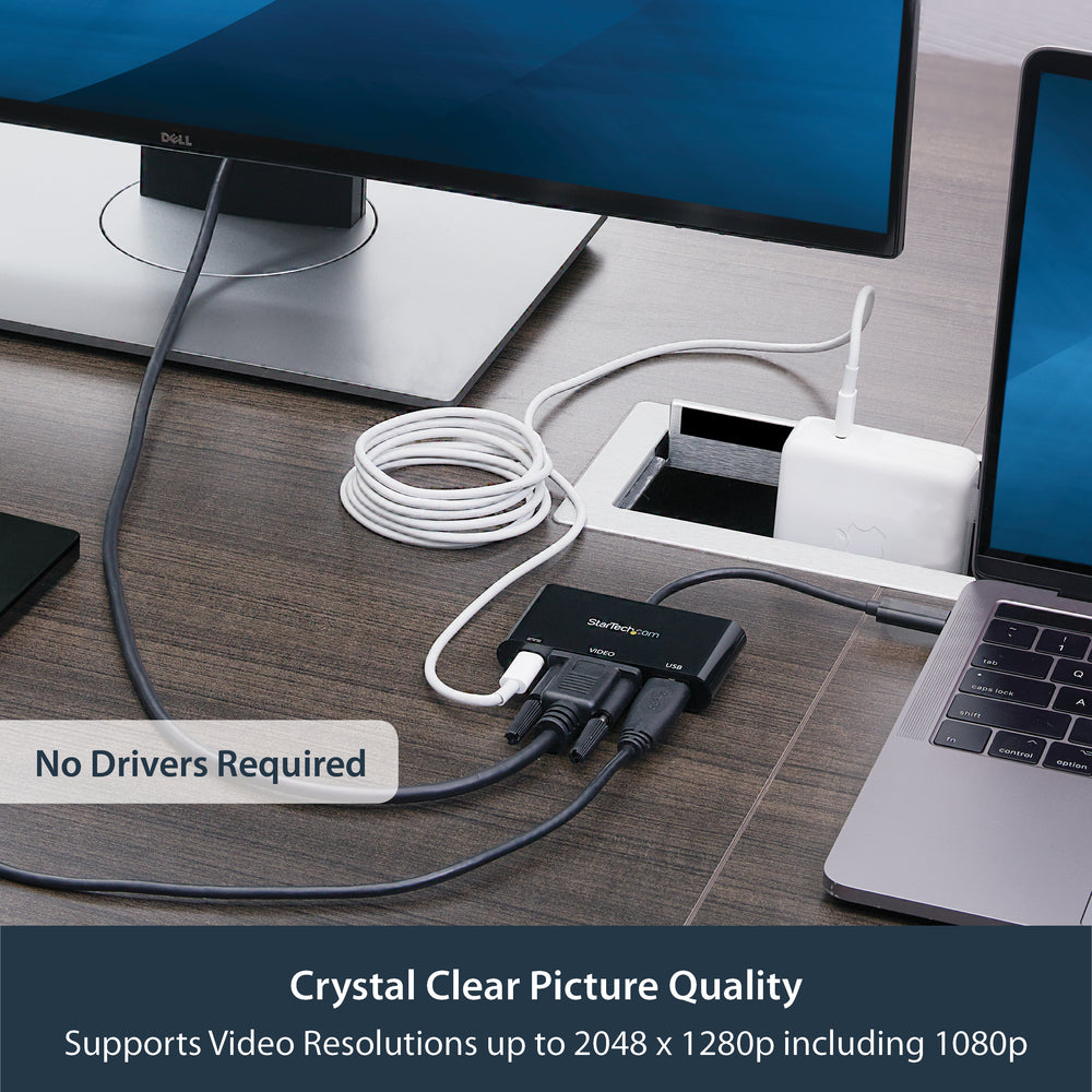 STARTECH.COM CDP2VGAUACP USB C VGA MULTIPORT ADAPTER 3.0 PORT 60W PD CONNECT
