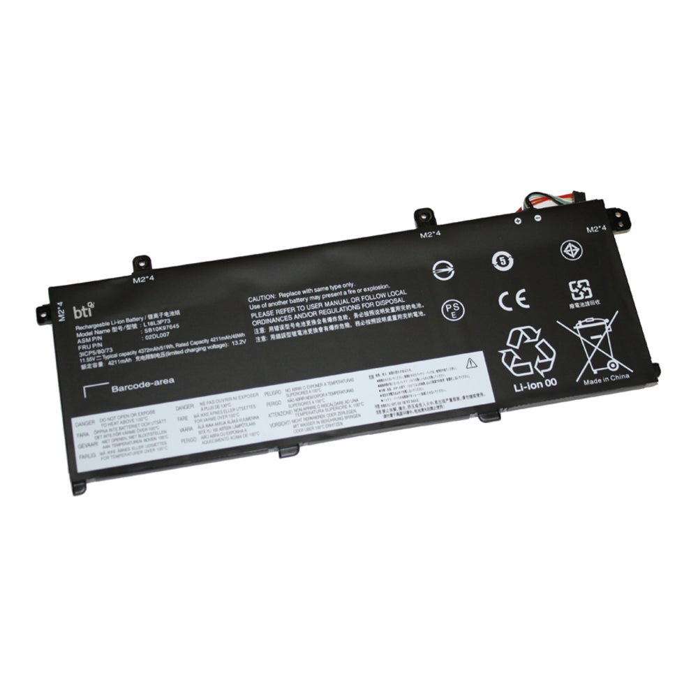 Battery Technology Inc. L18L3P73-Bti Lenovo Batt 11.55V 3-Cells 51Wh Bti Rep Image 1