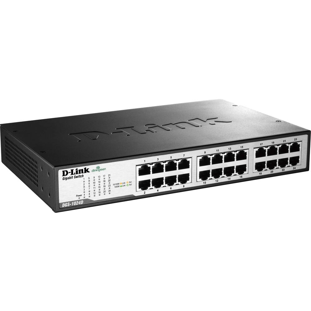 D-LINK SYSTEMS DGS-1024D UNMANAGED GIGABIT SWITCH. 24-PORT ETHERNET DESKTOP OR Image 1