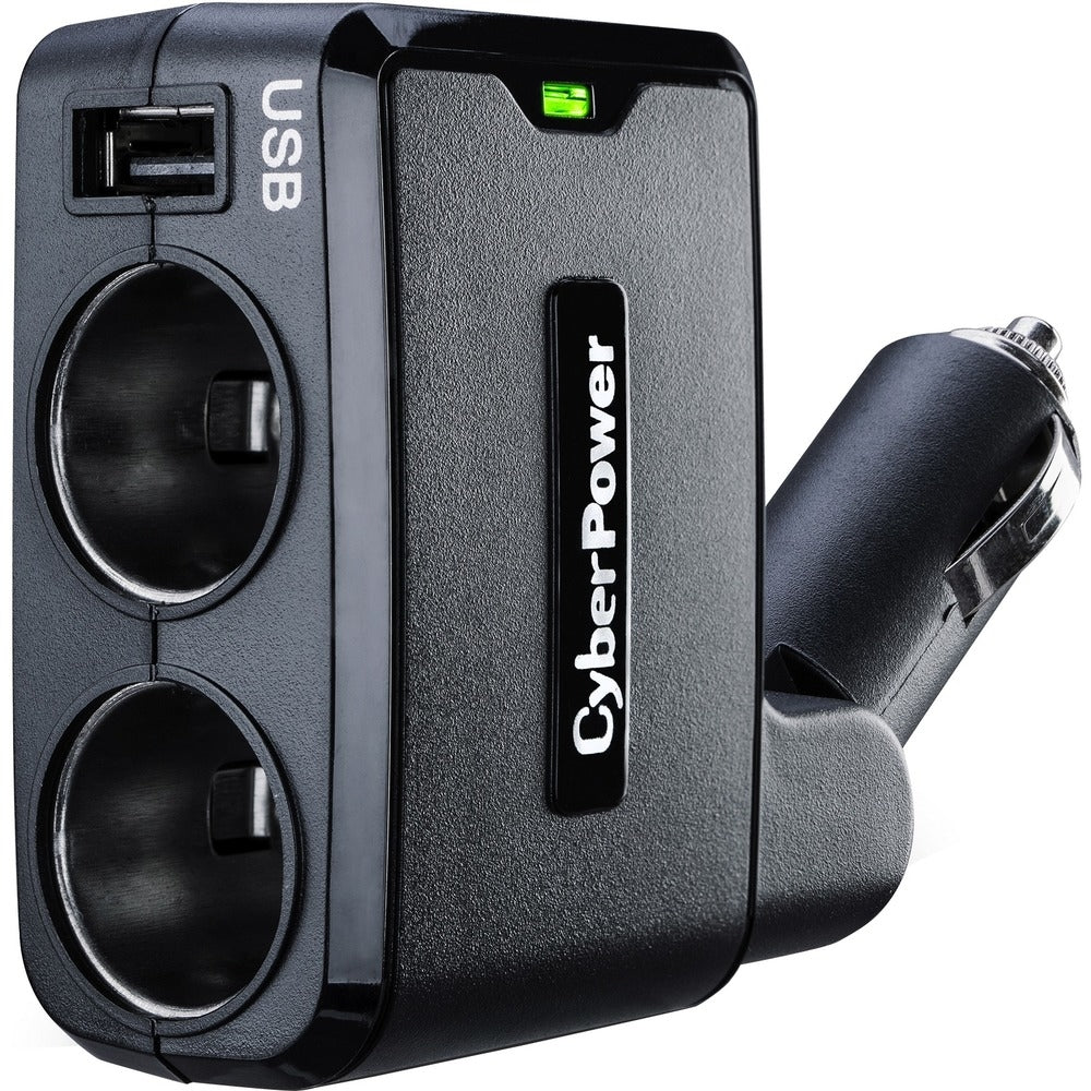 Cyberpower CPTDC1U2DC Mobile Power 2 DC Ports 2.1A USB Port Auto Plug Image 1