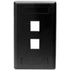Hubbell IFP12BK Single-Gang Black Face Plate - 2 Port Rear-Loading Image 1
