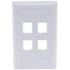 Hubbell IFP14W Single Gang Face Plate - 4 Port, White Image 1